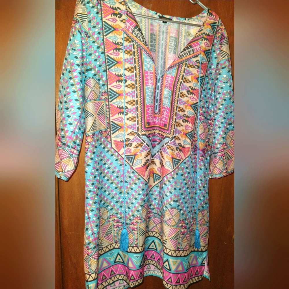 Floryday tribal print dress / coverup L
